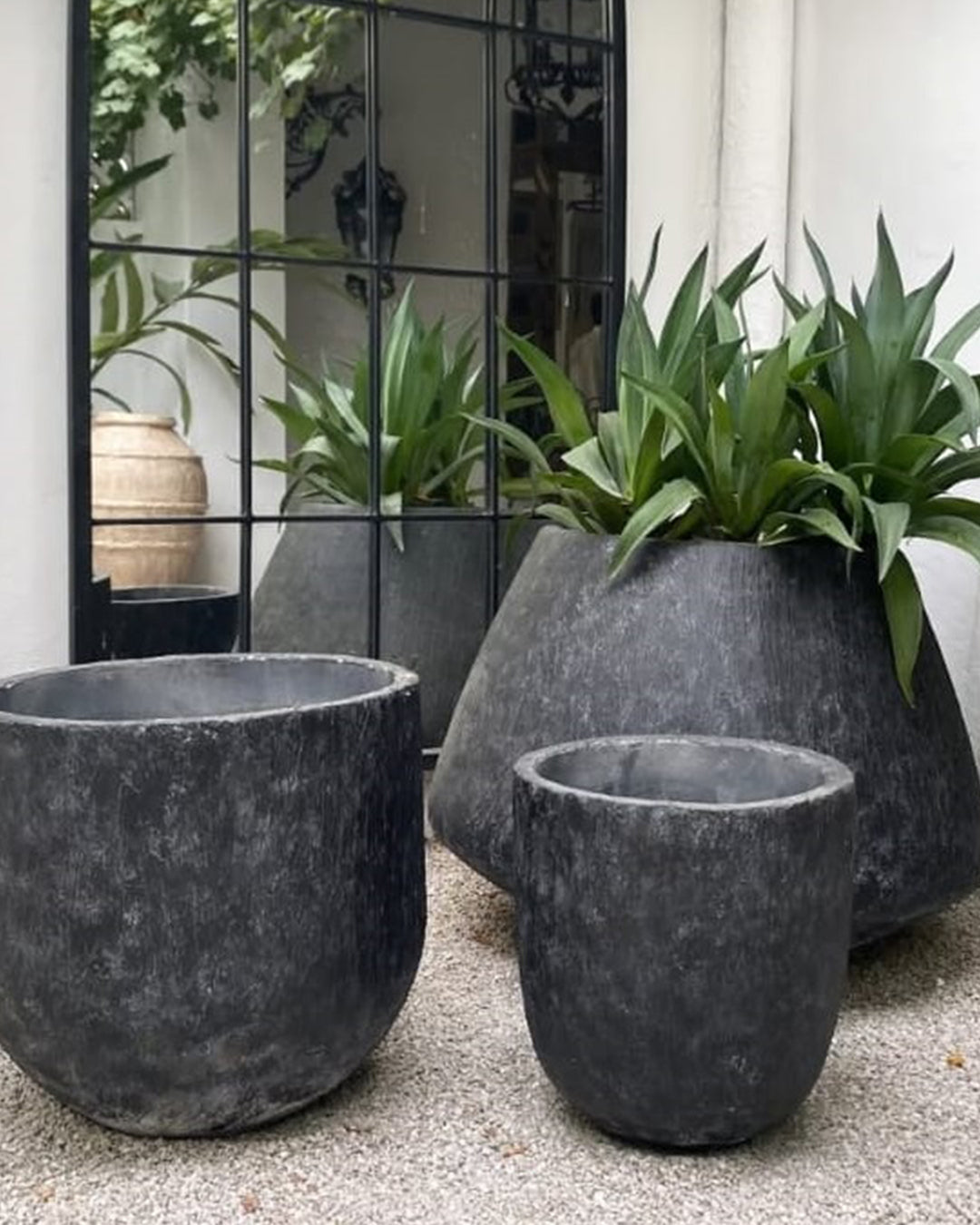 charcoal plant pot Charcoal Stone Outdoor Planter – Red Line Collection