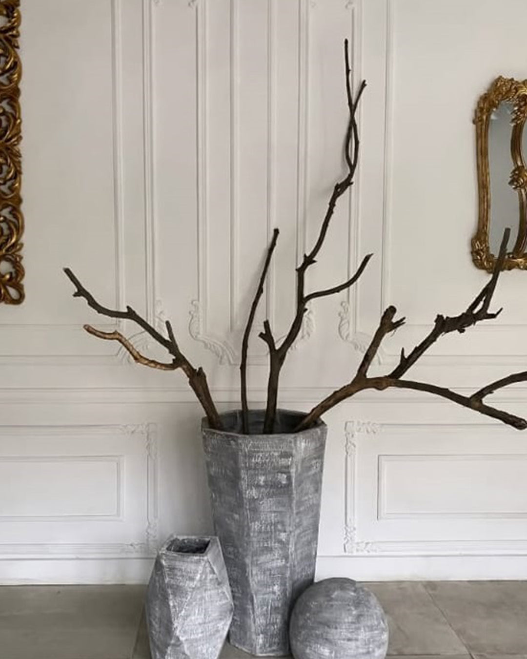 Gray Geometry Outdoor Decor Features – Red Line Collection